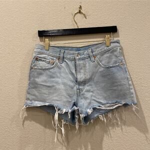 Levis 501 Shorts Denim Jeans Fray PC(-32317-0097 Size 28